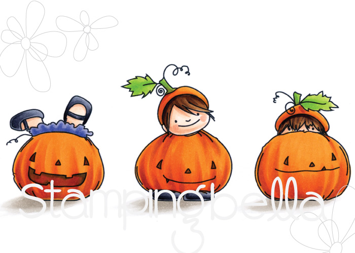 Stamping Bella SNEAK PEEK day 4- SQUIDGY PUMPKIN TRIO RUBBER STAMP 