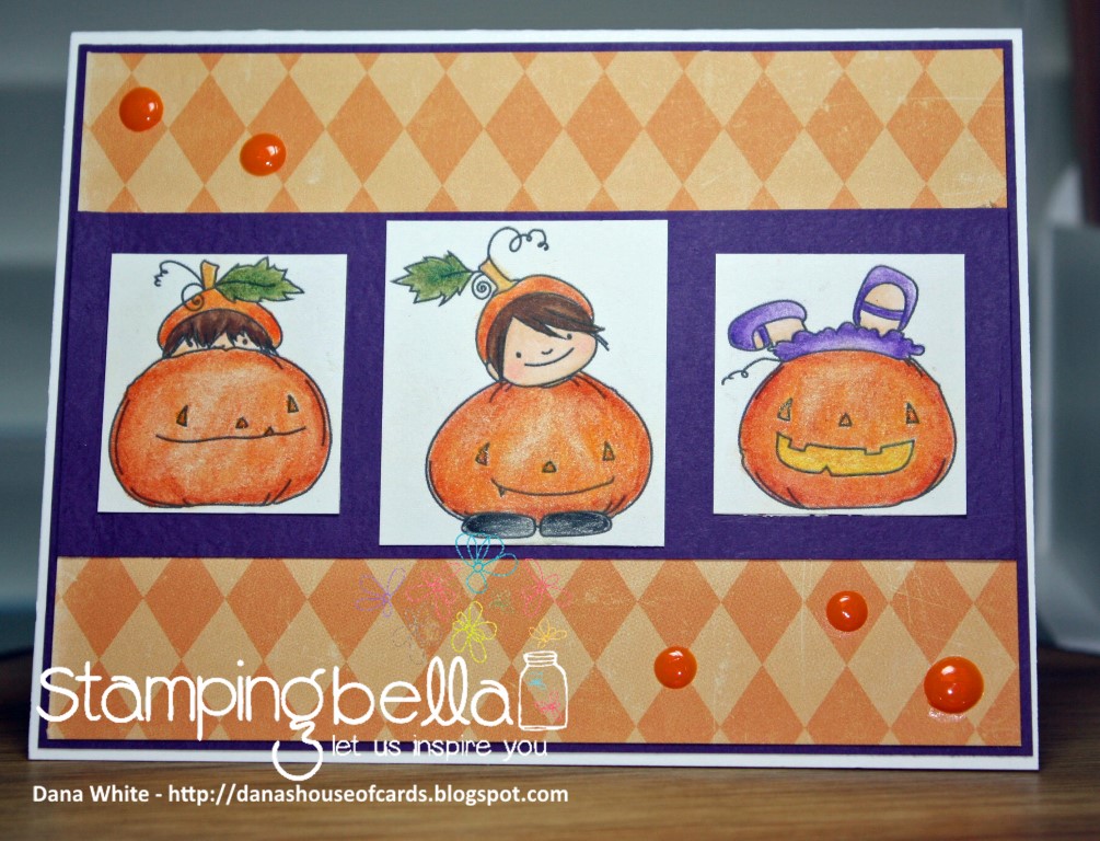 Stamping Bella SNEAK PEEK day 4- SQUIDGY PUMPKIN TRIO RUBBER STAMP card by Dana White