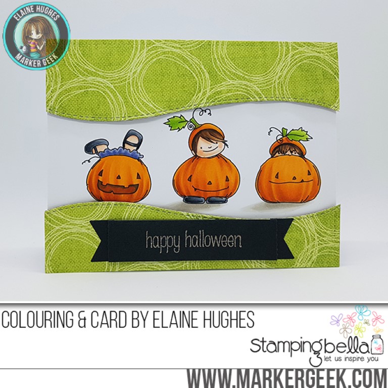 Stamping Bella SNEAK PEEK day 4- SQUIDGY PUMPKIN TRIO RUBBER STAMP card by Elaine Hughes