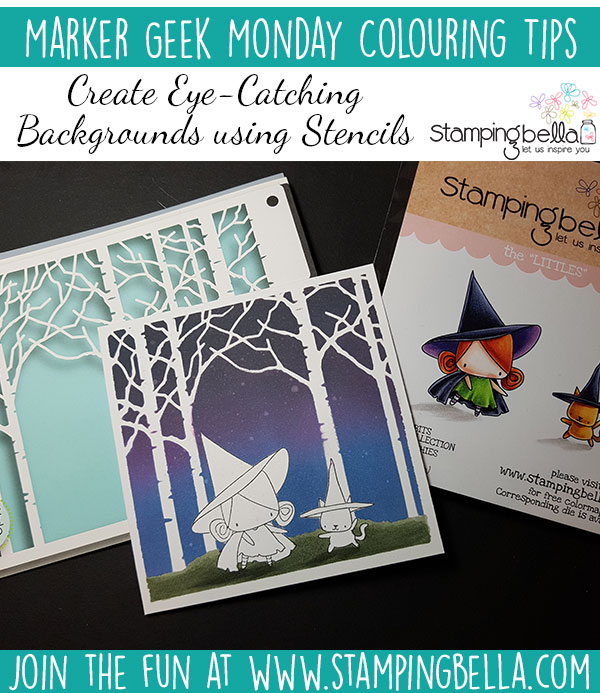 Stamping Bella -Marker Geek Monday: Create Eye-Catching Stencil Backgrounds Two Ways with Elaineabella