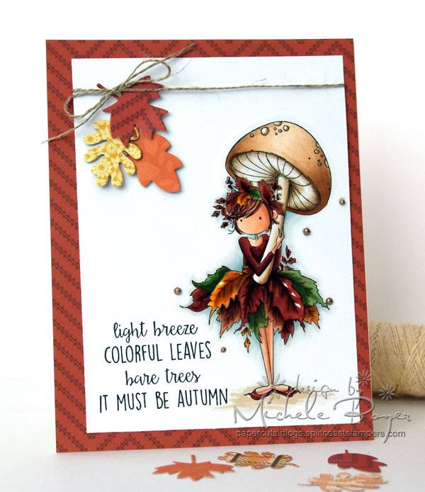 bellarific friday SEPTEMBER 1st 2017 rubber stamp: TINY TOWNIE AUTUMN LOVES AUTUMN. CARD BY Michele Boyer