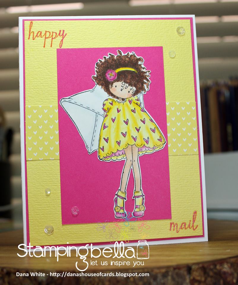 stampingbella BELLARIFIC FRIDAY SEPT 8th 2017 - RUBBER STAMP: TINY TOWNIE Lacey has a LETTER, card by Dana White