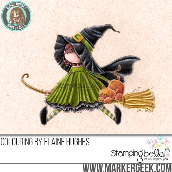 Stamping Bella - Marker Geek Monday - Halloween Fun with Coloured Pencils