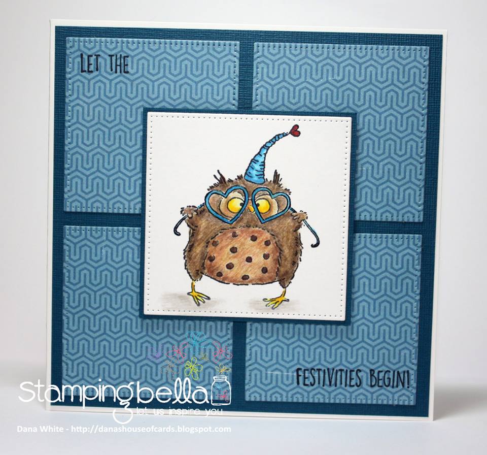 www.stampingbella.com- RUBBER STAMPS used: OWLIVER LOVES TO CELEBRATE, card made by DANA WHITE