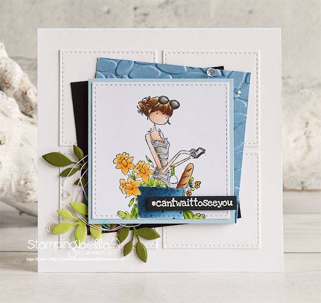 www.stampingbella.com- RUBBER STAMPS used: UPTOWN GIRL TIFFANY LOVES TO TEXT, card made by INGE GROOT