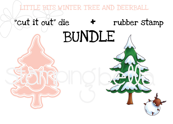 Stamping bella BUNDLE : LITTLE BITS WINTER TREE and DEERBALL