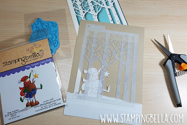 Stamping Bella Stamp It Saturday - Stamping & Masking a Winter Scene