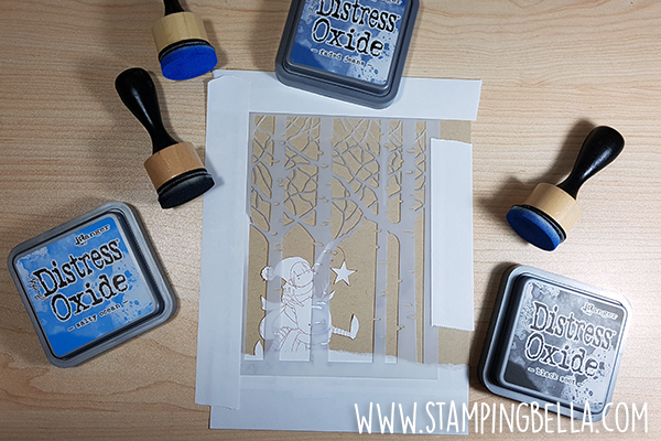 Stamping Bella Stamp It Saturday - Stamping & Masking a Winter Scene