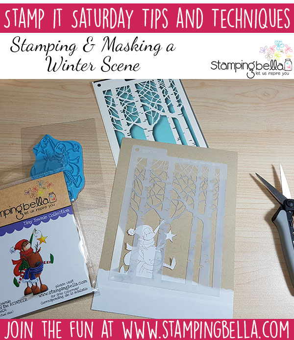 Stamping Bella Stamp It Saturday - Stamping & Masking a Winter Scene