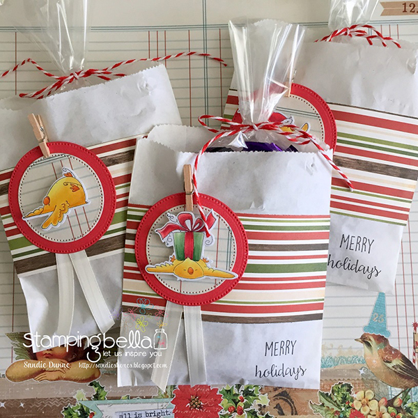 Stamping Bella DT Thursday Create Festive Candy Bags with Sandiebella