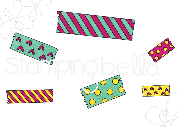 www.stampingbella.com: RUBBER STAMP: WASHI TAPE SET