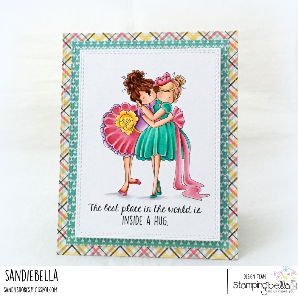 www.stampingbella.com: RUBBER STAMP USED : TINY TOWNIE HUGGY FRIENDS, card made by SANDIE DUNNE