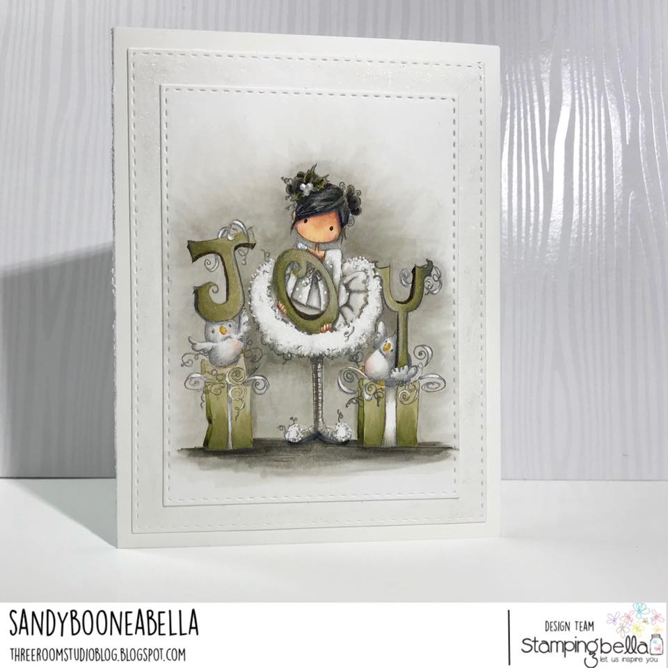 www.stampingbella.com: rubber stamp used: TINY TOWNIE JENNY is JOYFUL card by SANDY BOONE