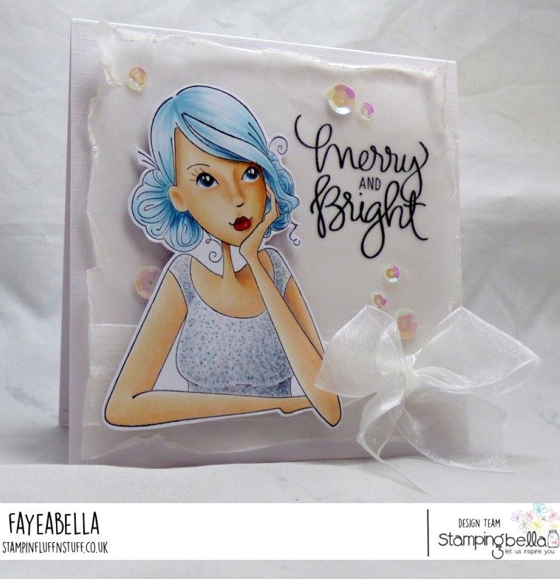 www.stampingbella.com: rubber stamp used:THINKINGOFYOUABELLA, card by FAYE WYNN JONES