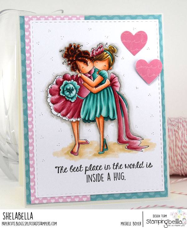 www.stampingbella.com:  RUBBER STAMP USED: TINY TOWNIE HUGGY FRIENDS card by Michele Boyer