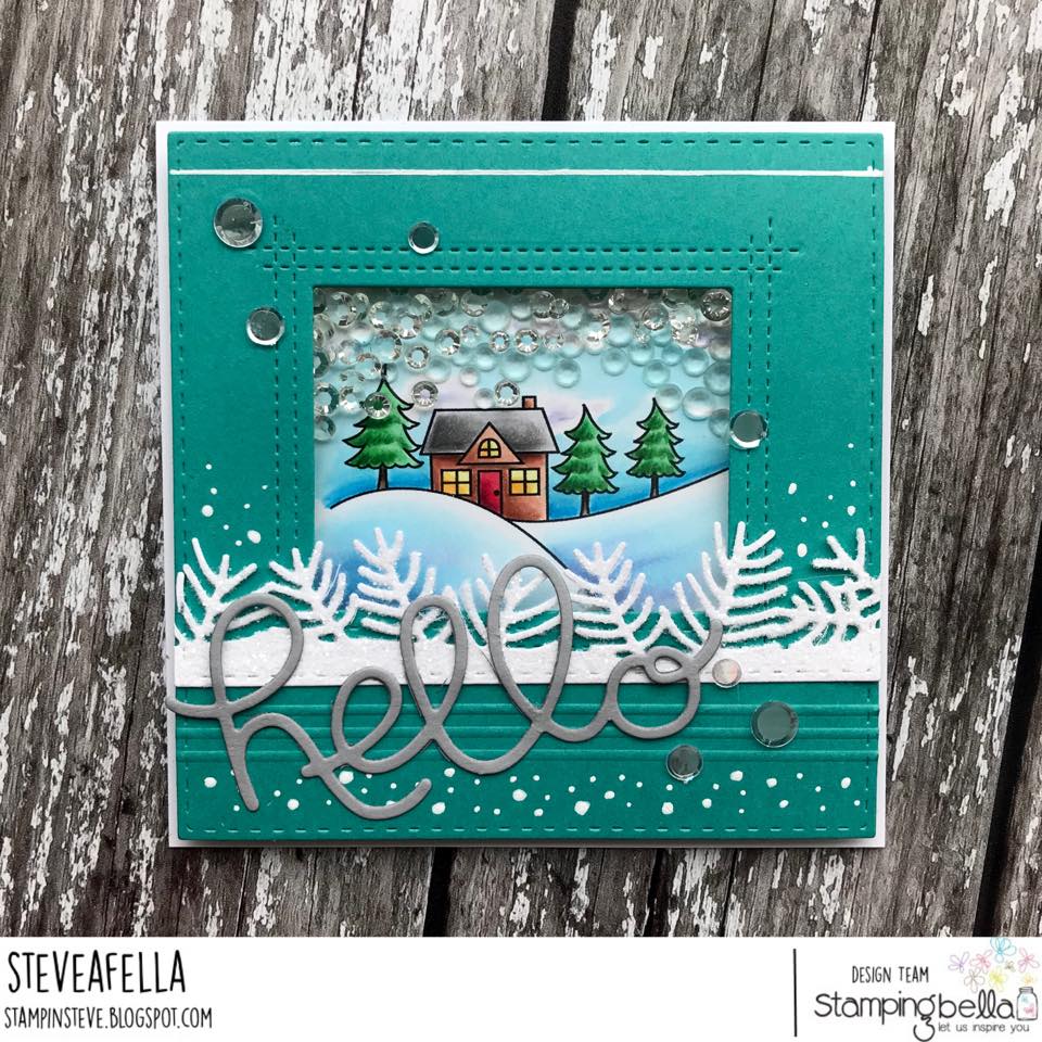 all rubber stamps available at www.stampingbella.com : rubber stamps used here: WINTER BACKDROP . card by Stephen Kropf