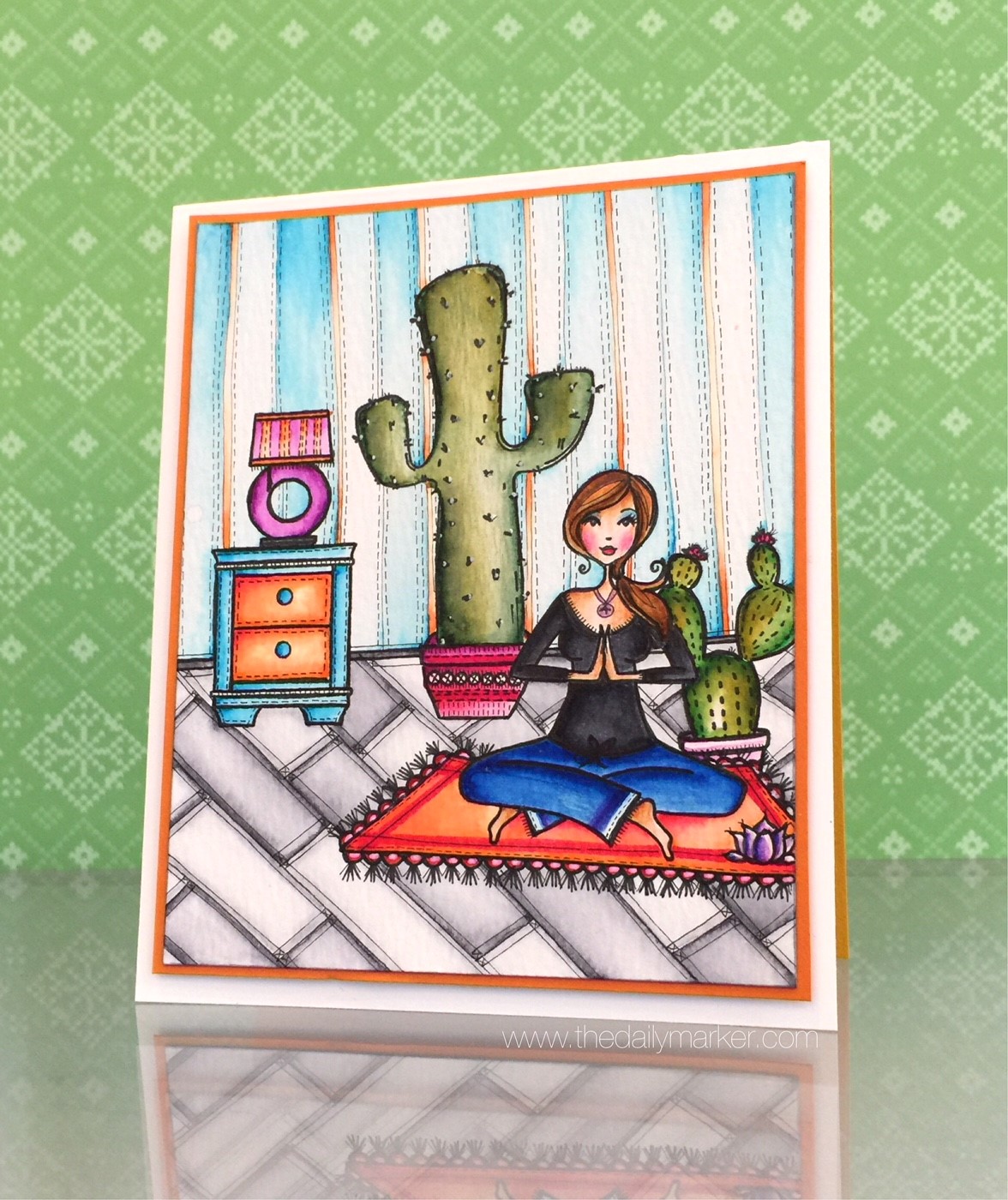 Card by Kathy Rac.. rubber stamp used YOGABELLA