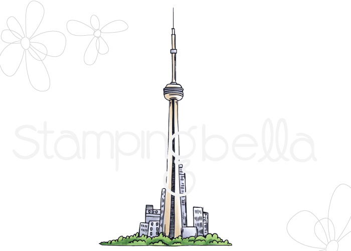 www.stampingbella.com: Rubber stamp: Rosie and Bernie's CN TOWER