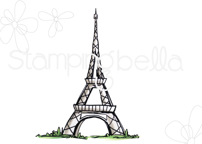 www.stampingbella.com: Rubber stamp: Rosie and Bernie's EIFFEL TOWER