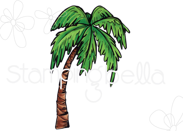 www.stampingbella.com- SNEAK PEEK day 1- ROSIE AND BERNIE'S PALM TREE rubber stamp