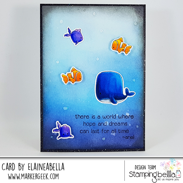 Marker Geek & Stamping Bella: Zig Clean Color Real Brush Pens & Glycerine Under the Sea Scene Card (video)