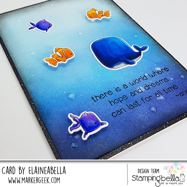 Marker Geek & Stamping Bella: Zig Clean Color Real Brush Pens & Glycerine Under the Sea Scene Card (video)