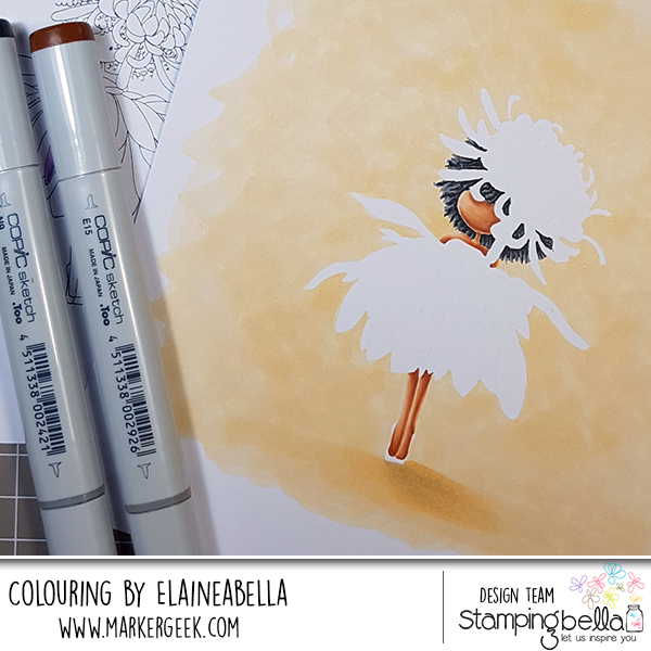 Marker Geek Monday: No Line Colouring Tiny Townie Garden Girl Chrysanthemum