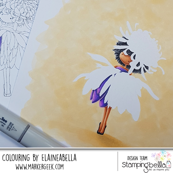 Marker Geek Monday: No Line Colouring Tiny Townie Garden Girl Chrysanthemum