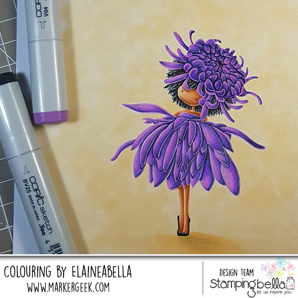 Marker Geek Monday: No Line Colouring Tiny Townie Garden Girl Chrysanthemum