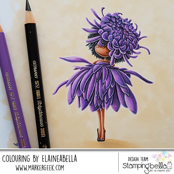 Marker Geek Monday: No Line Colouring Tiny Townie Garden Girl Chrysanthemum