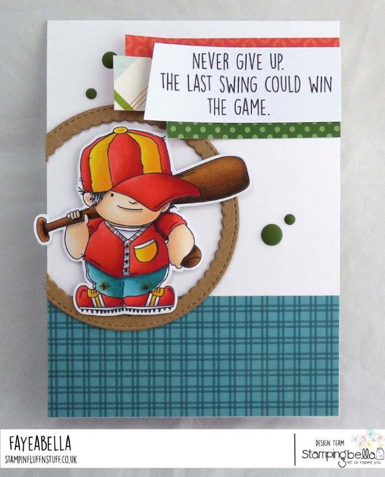 www.stampingbella.com- rubber stamp used: BASEBALL SQUIDGY.  Card by Faye Wynn Jones