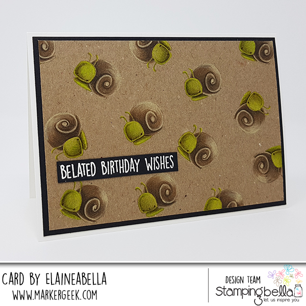 www.stampingbella.com: rubber stamp: LITTLE BITS LITTLE CRITTERS SET, BIRTHDAY SENTIMENT SET, card by ELAINE HUGHES