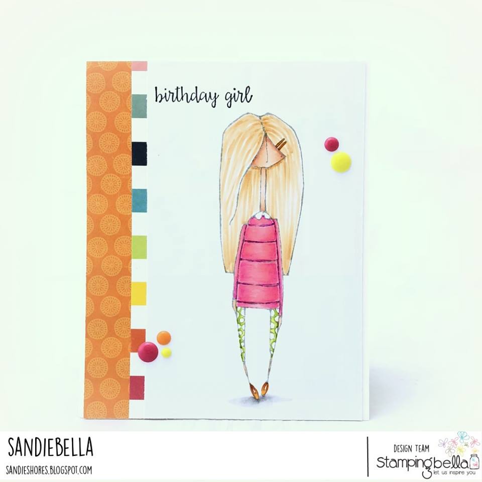 www.stampingbella.com: rubber stamp used: MOSTLY NAOMI, card by Sandie Dunne