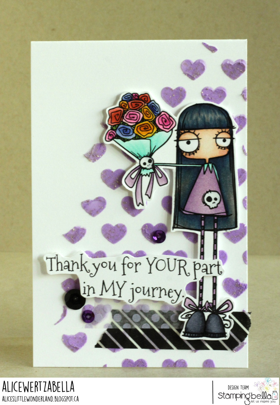 www.stampingbella.com: Rubber stamp: ODDBALL BOUQUET, card by Alice Wertz