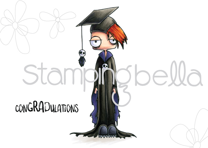 www.stampingbella.com: rubber stamp used ODDBALL BOY GRADUATE