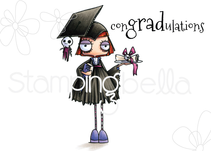 www.stampingbella.com: Rubber stamp: ODDBALL GIRL GRADUATE