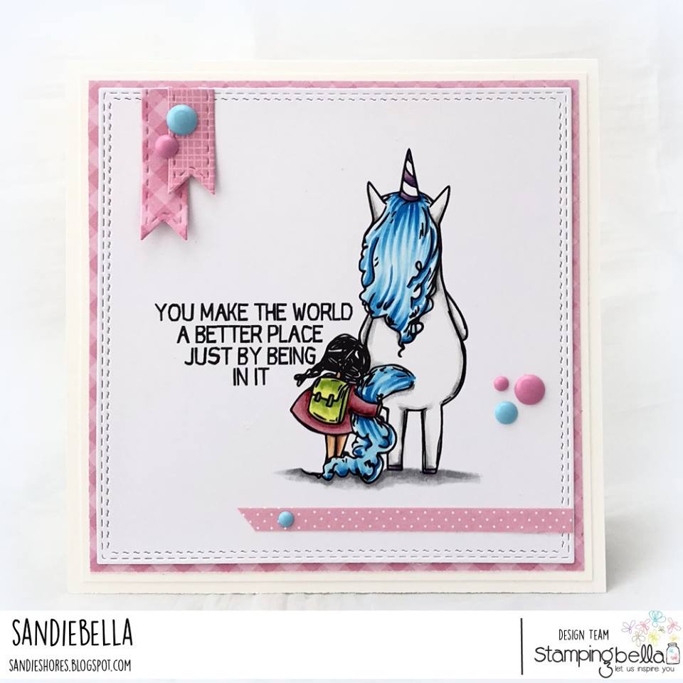 www.stampingbella.com: rubber stamp used:  ROSIE LOVES BERNIE.   Card by SANDIE DUNNE