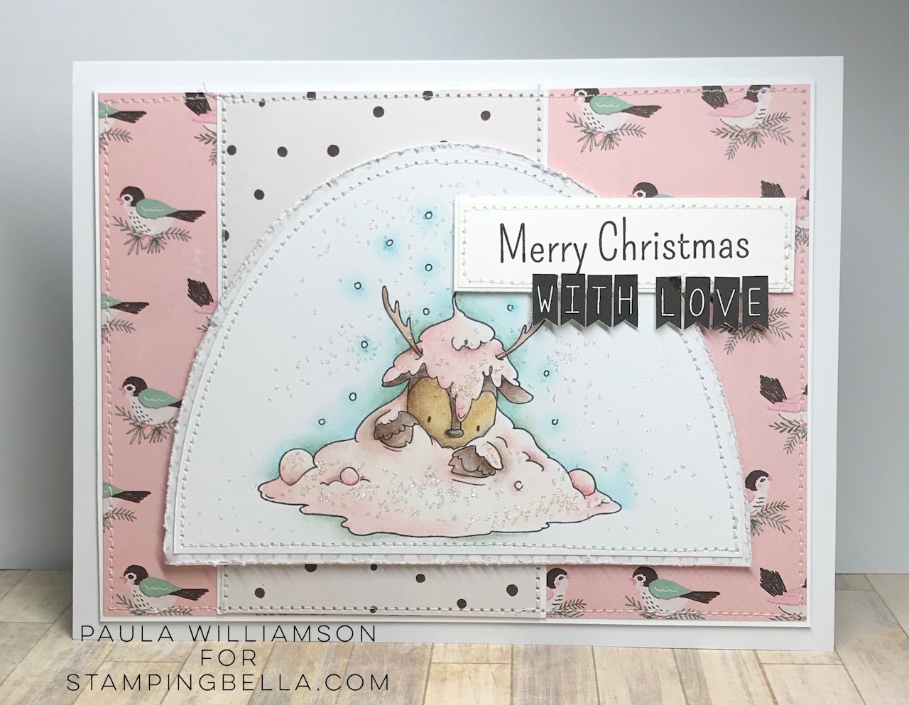 www.stampingbella.com: rubber stamp used: DEERPILE.. card by PAULA WILLIAMSON