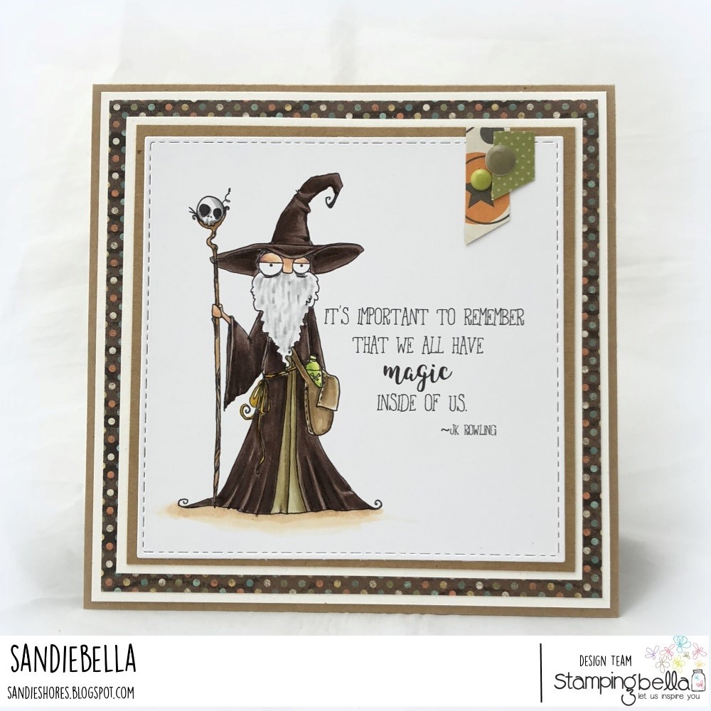 www.stampingbella.com: RUBBER STAMP: ODDBALL WIZARD. CARD BY SANDIE DUNNE