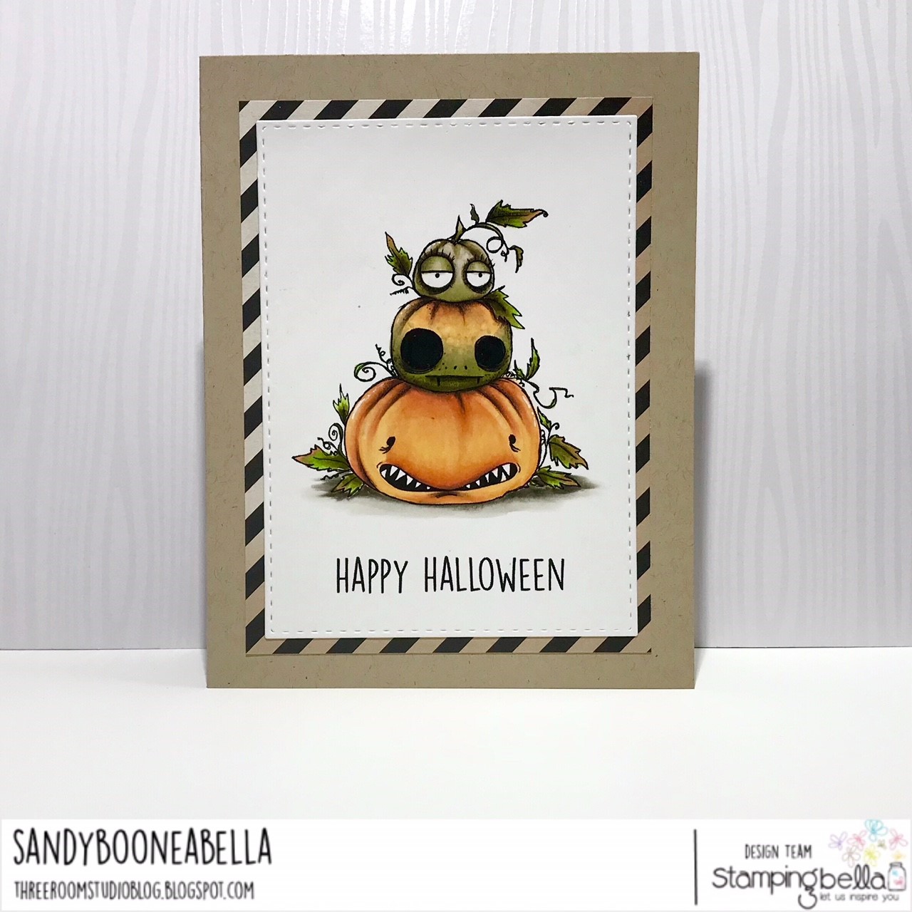 www.stampingbella.com: RUBBER STAMP: ODDBALL PUMPKIN PILE. CARD BY Sandy Boone