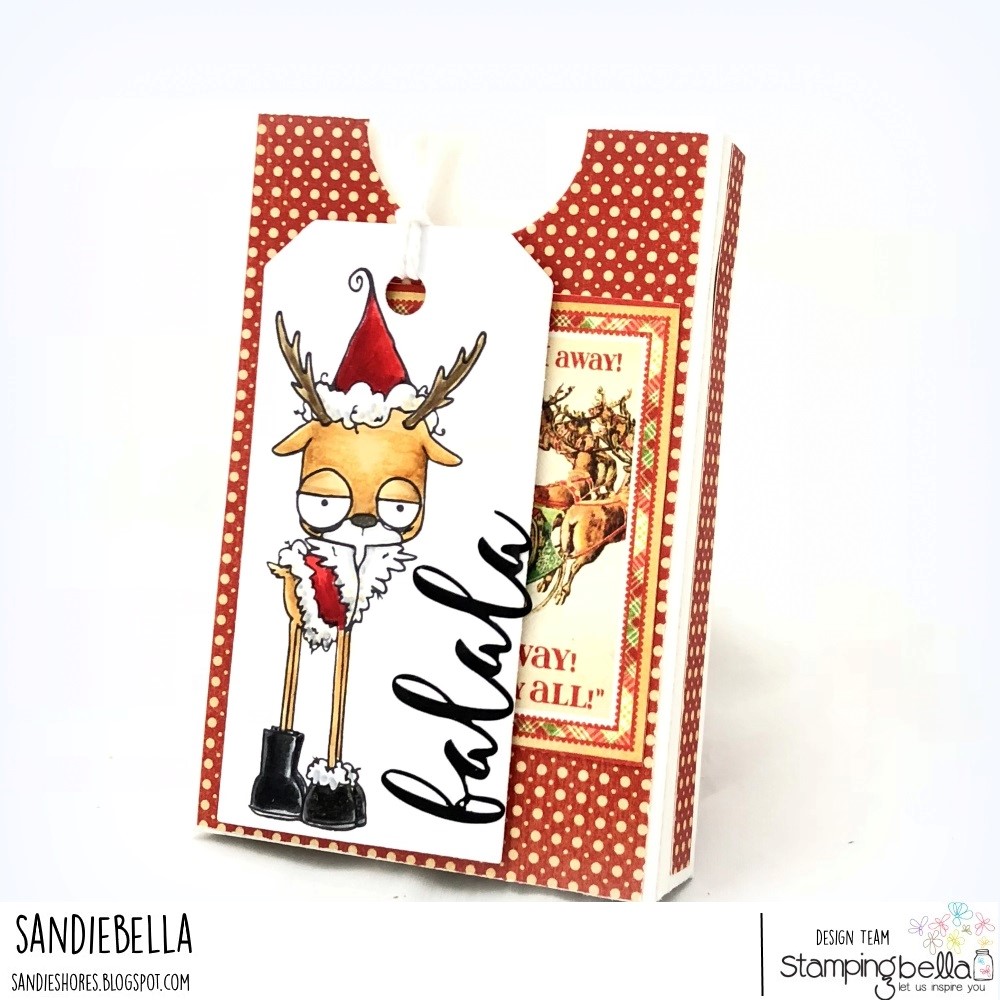 www.stampingbella.com: RUBBER STAMP USED: ODDBALL REINDEER SET card by SANDIE DUNNE