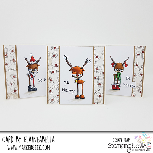 www.stampingbella.com: RUBBER STAMP USED: ODDBALL REINDEER SET card by Elaine Hughes