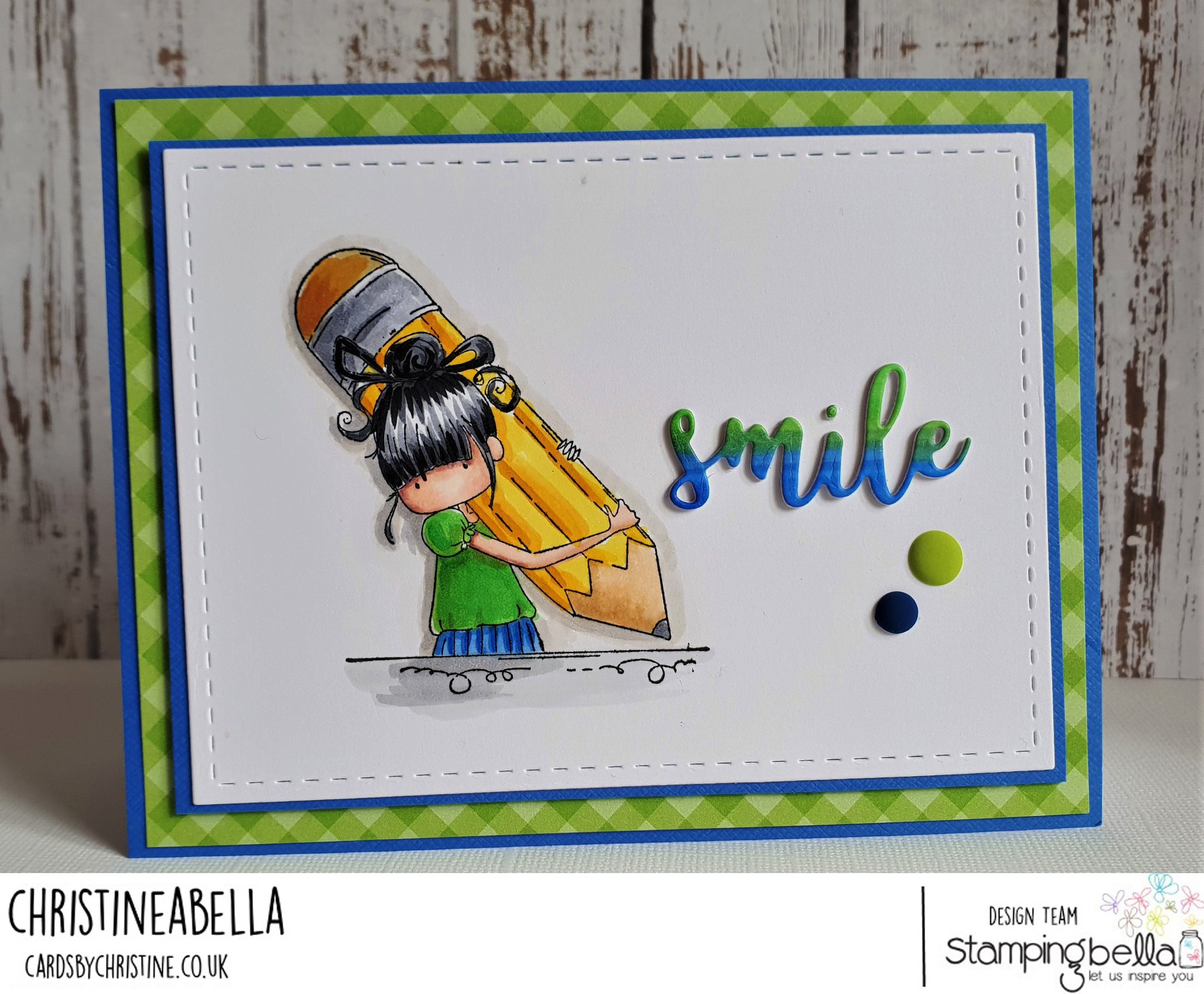 www.stampingbella.com: RUBBER STAMP: TINY TOWNIE PENELOPE has a PENCIL  card by  CHRISTINE LEVISON