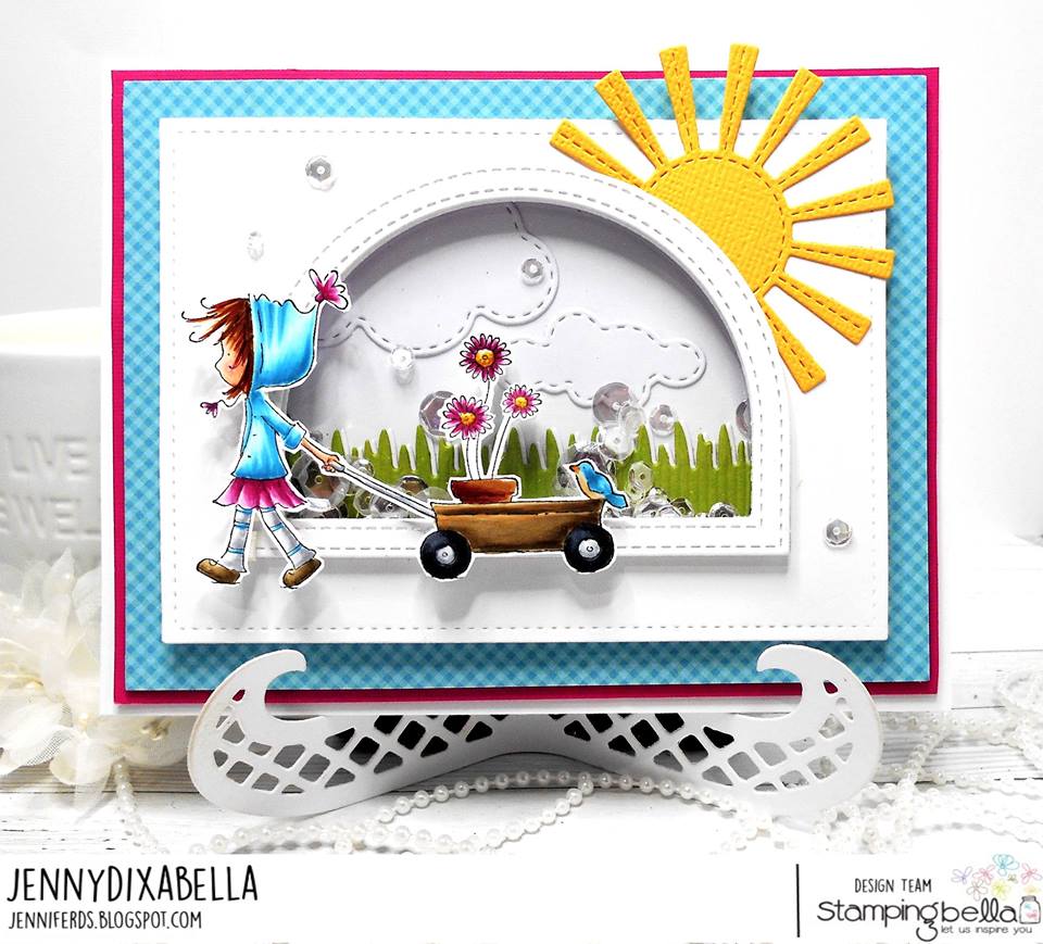 www.stampingbella.com: rubber stamp used: RAMONA and her WAGON.  Card by JENNY DIX