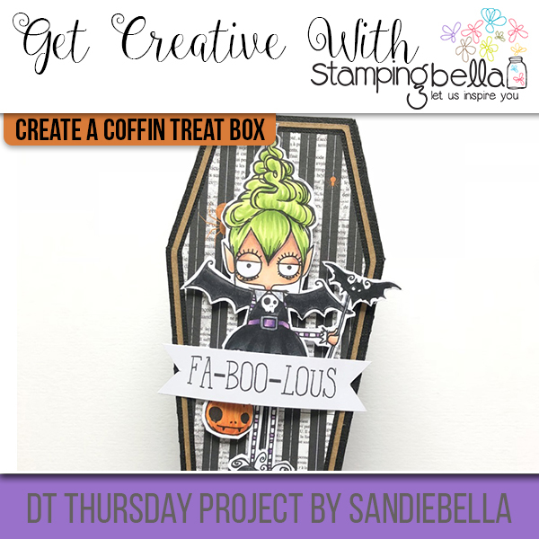 Stamping Bella DT Thursday: Create an Oddball Vampire Coffin Treat Box with Sandiebella!