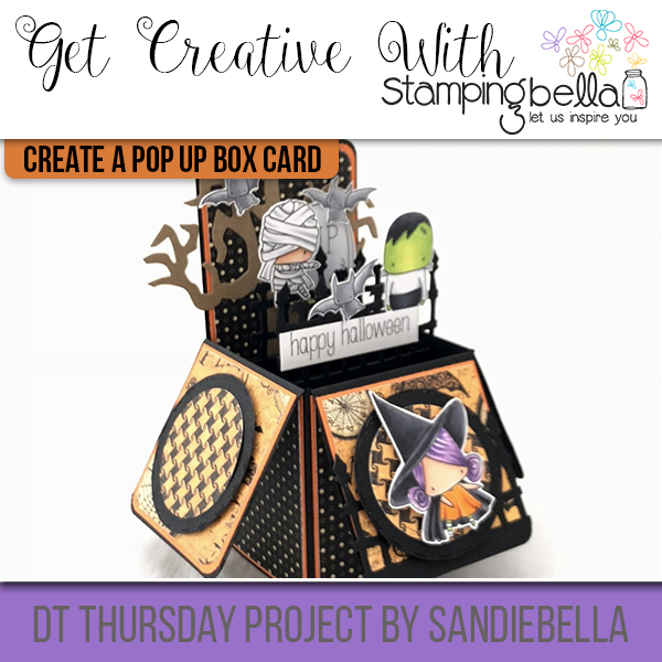 Stamping Bella DT Thursday: Create a Halloween Pop Up Box Card with Sandiebella!