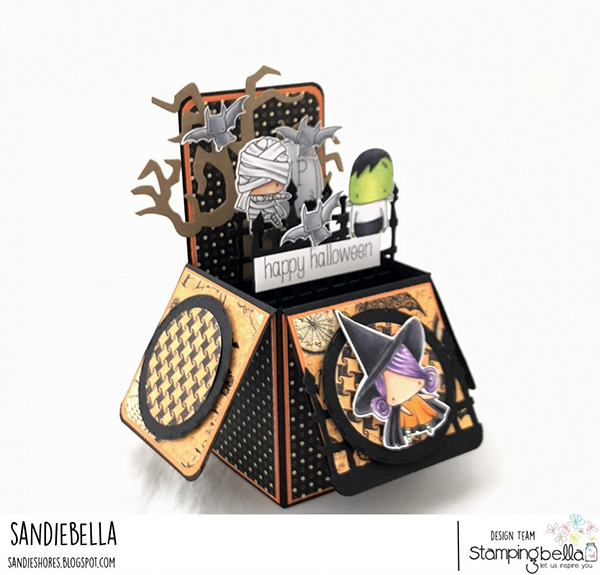 Stamping Bella DT Thursday: Create a Halloween Pop Up Box Card with Sandiebella!