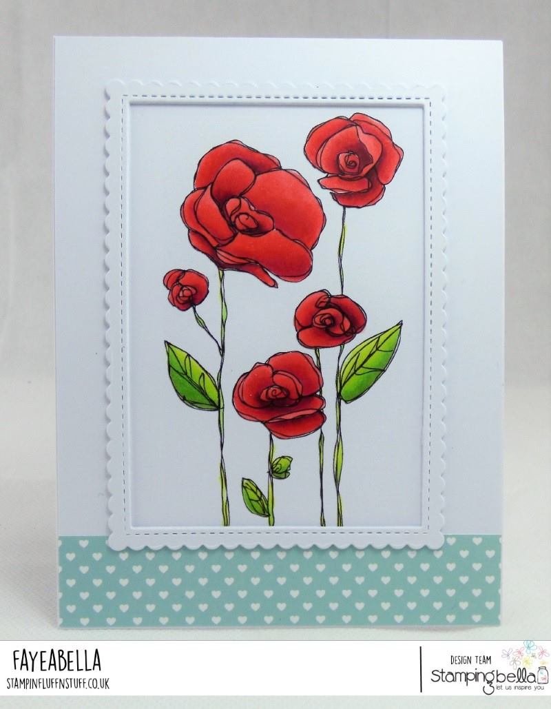 www.stampingbella.com: rubber stamp used FLOWER GARDEN .  Card made by FAYE WYNN JONES