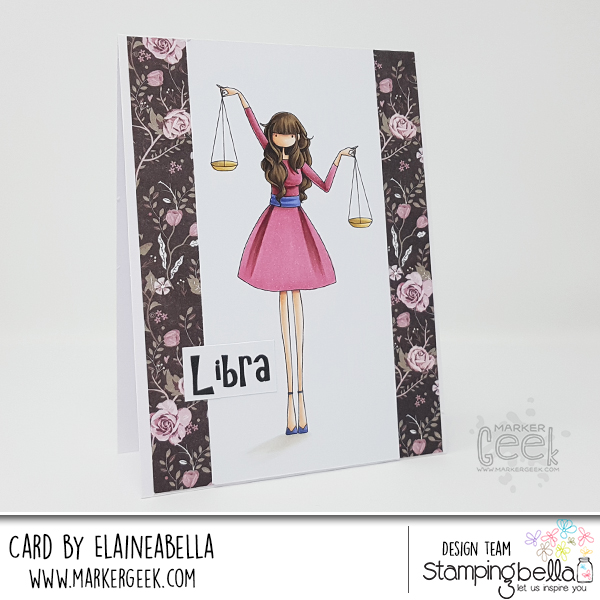 Stamping Bella Wonderful Wednesday: Uptown Zodiac Girl Libra Card & Copic Colouring Video