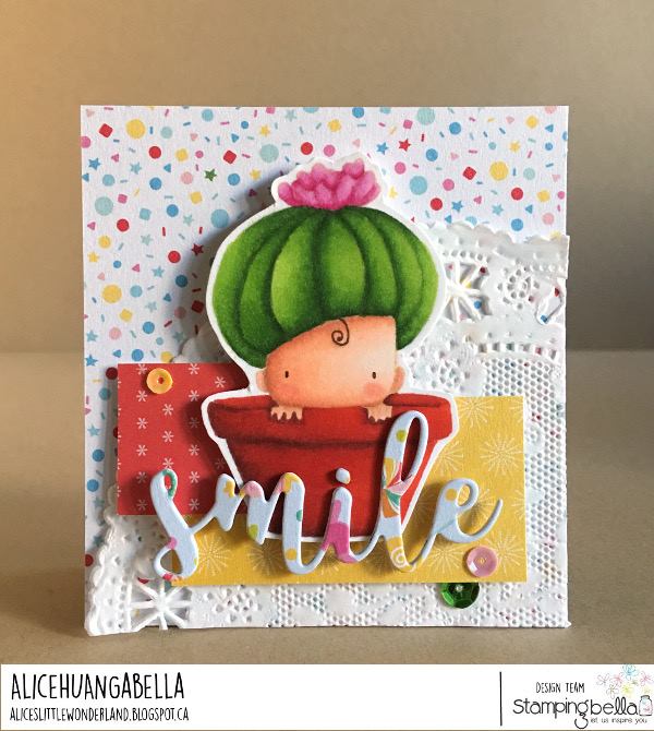 www.stampingbella.com- rubber stamp used: CACTUS BABY . card made by Alice Huang